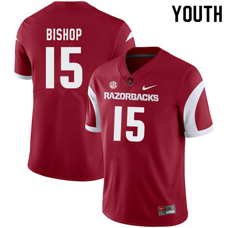 Youth #15 LaDarrius Bishop Arkansas Razorbacks College Football Jerseys-Cardinal